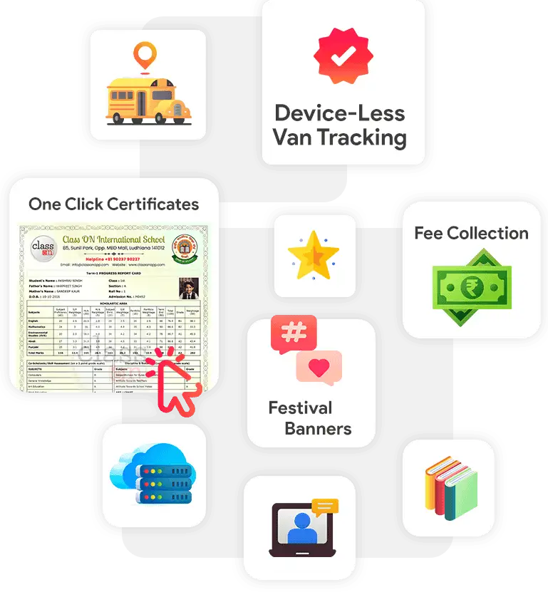 User interface tools for making school management easier illustration