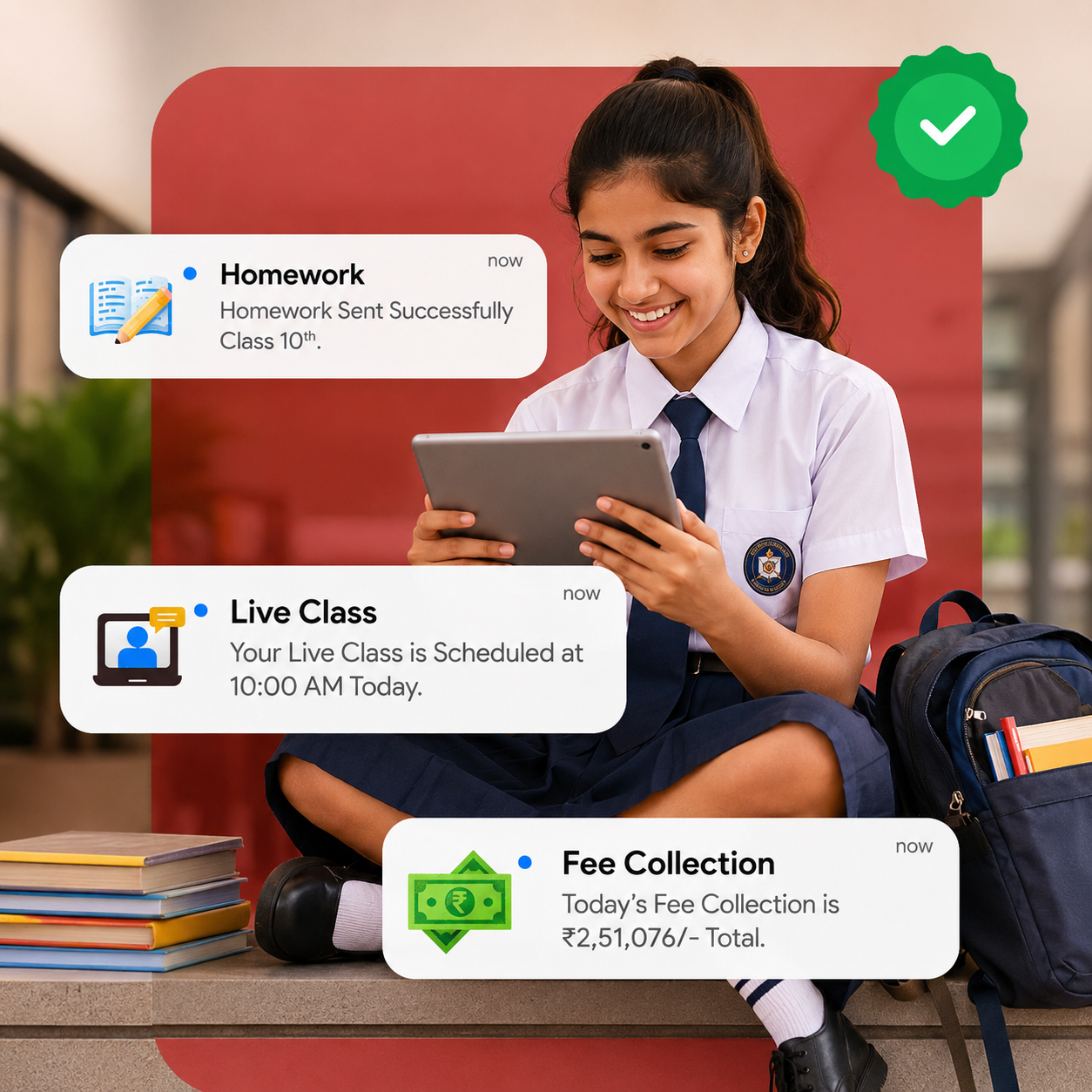 Teacher app interface showing homework management tools