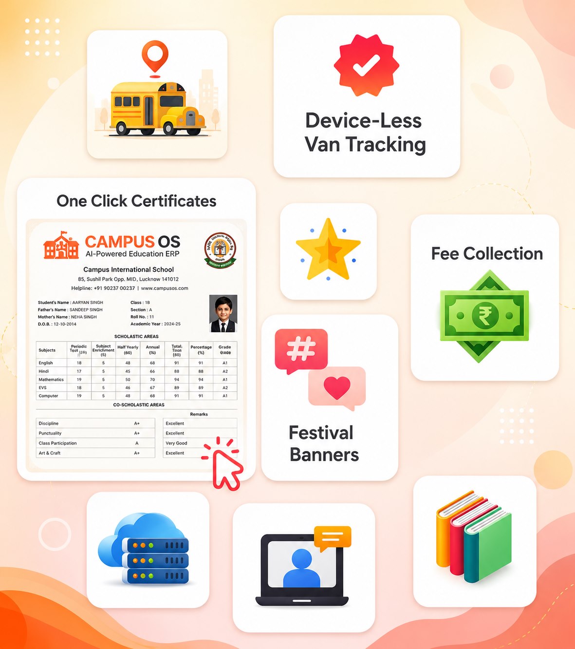 Campus OS AI Powered School ERP Software Dashboard for Schools