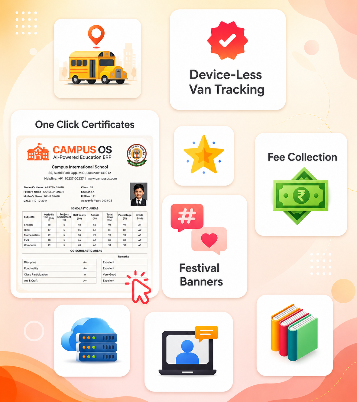 Campus OS school ERP software features preview