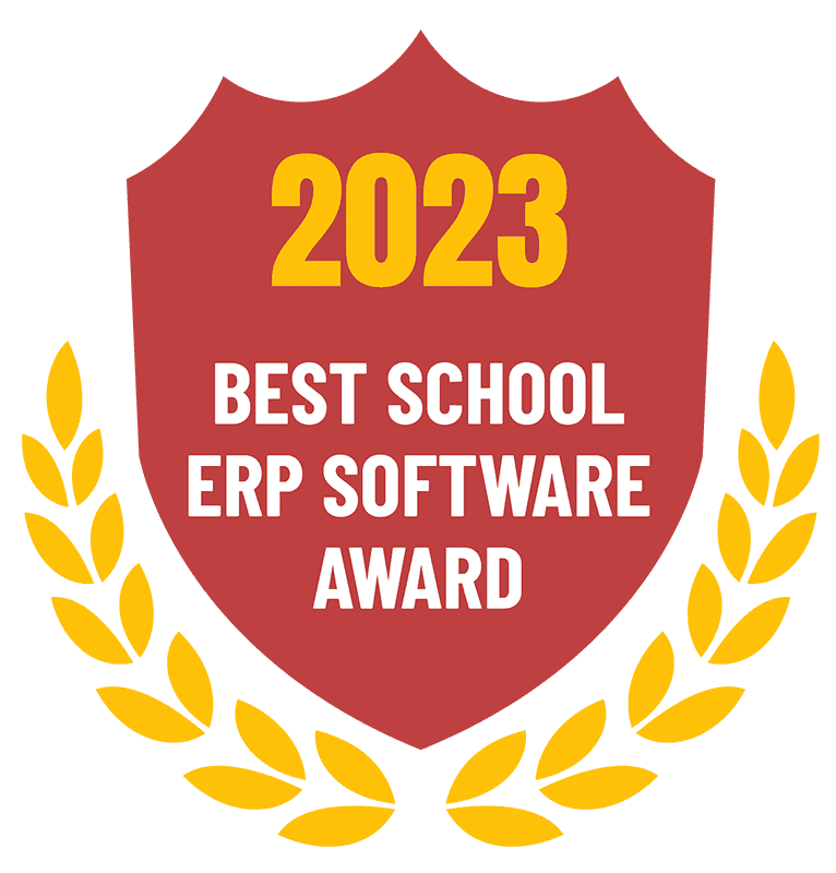 Best School ERP Software 2023 award certificate